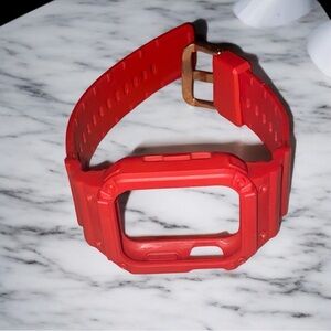 Red TPU Band + Case Compatible w/apple watch 38mm/40mm